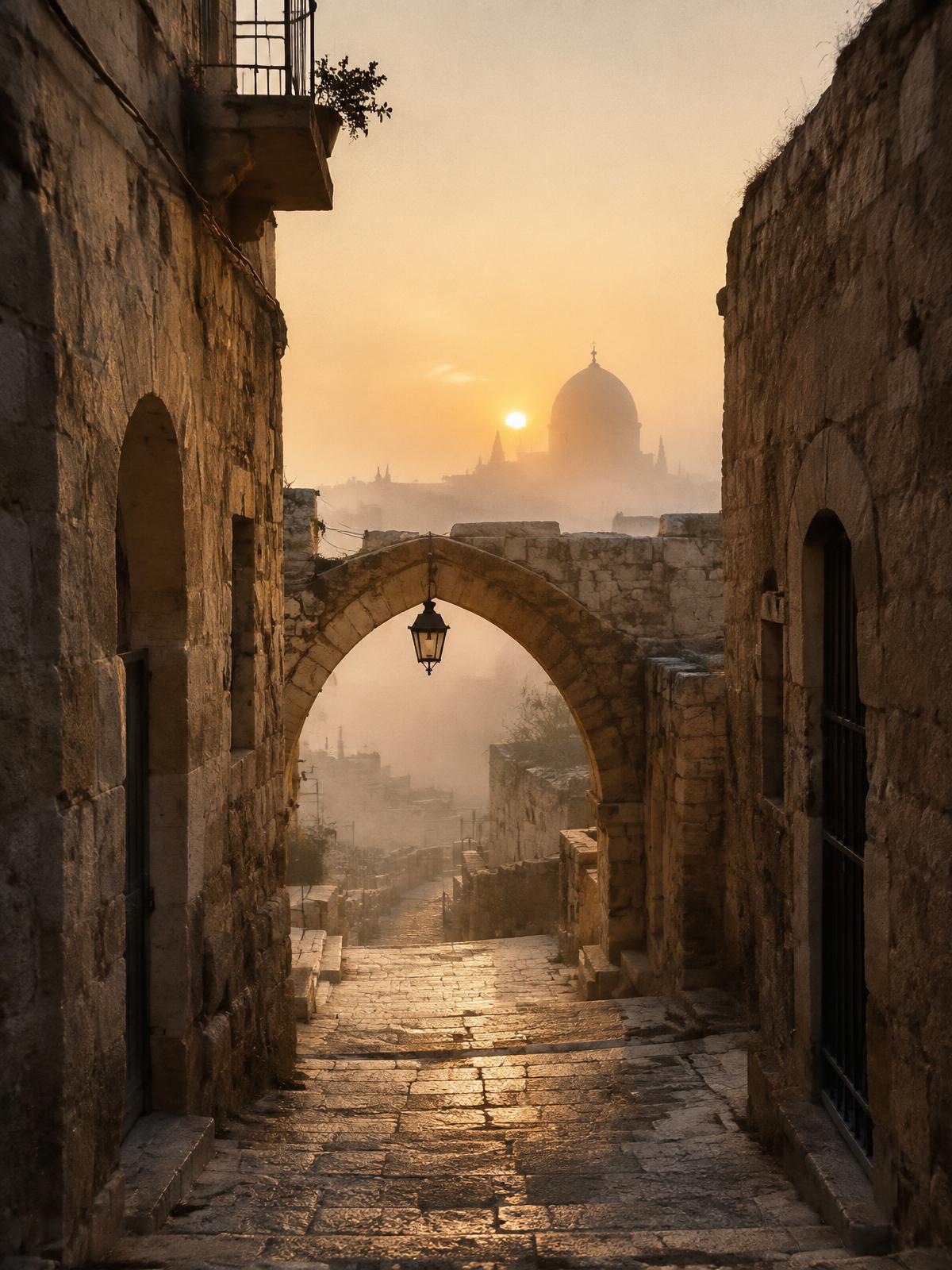 Old City, Dawn, Painting